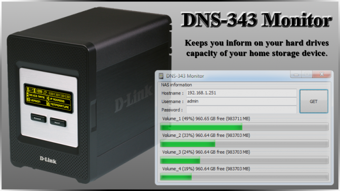 DNS-343 Monitor logo